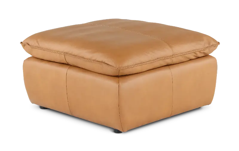 Oslo Off-White Leather Large Ottoman