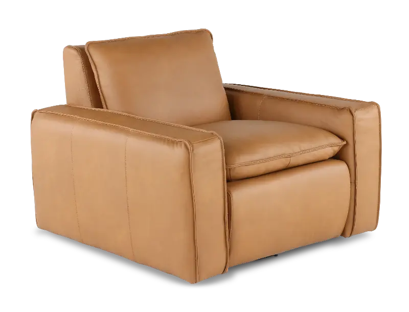 Oslo Tan Leather Swivel Chair