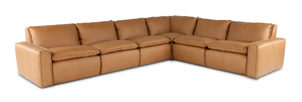 Oslo Tan Leather 6 Piece Sectional-1
