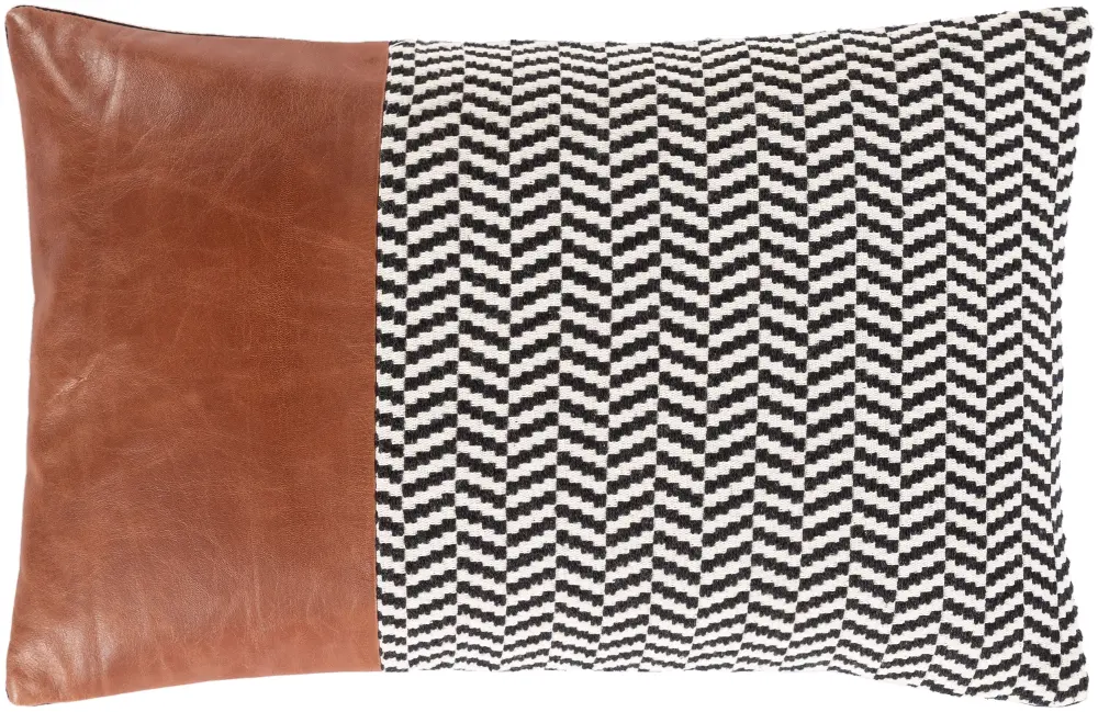 Fiona Black and Brown Lumbar Pillow-1