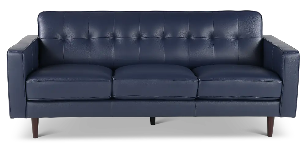 Stark Blue Leather Sofa-1