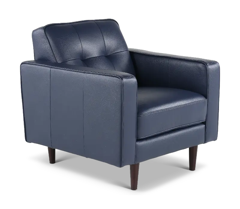Stark Blue Leather Chair