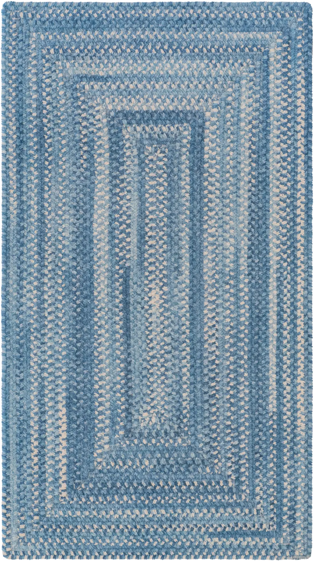 0377QS05000800400 Bambini 5 x 8 Blue Concentric Rectangle Area Rug-1