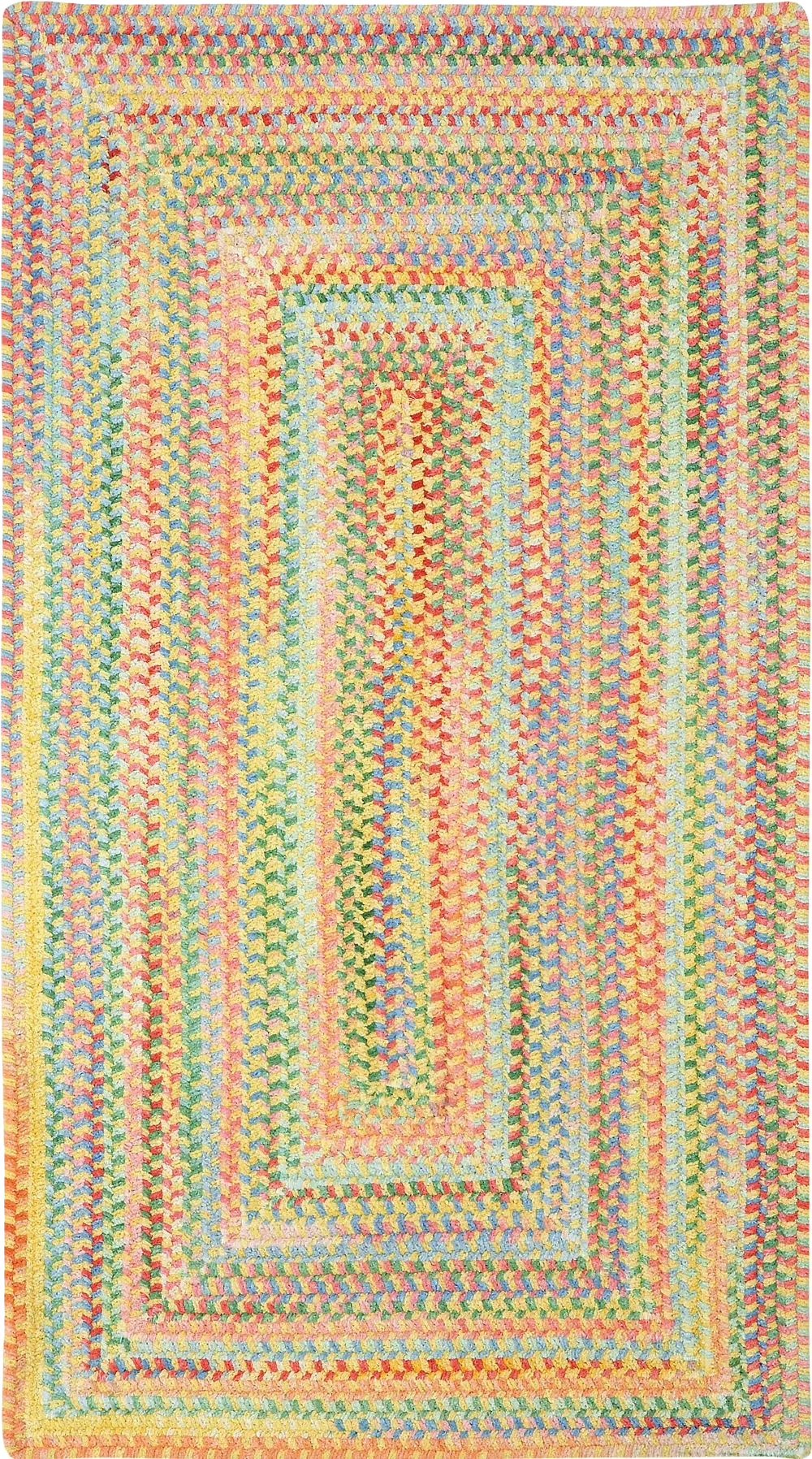 0450QS05000800150 Cutting Garden 5 x 8 Concentric Rectangle Buttercup Area Rug-1