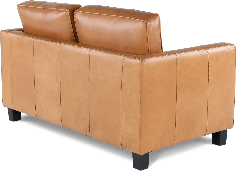 Winston Chestnut Brown Leather Loveseat-1