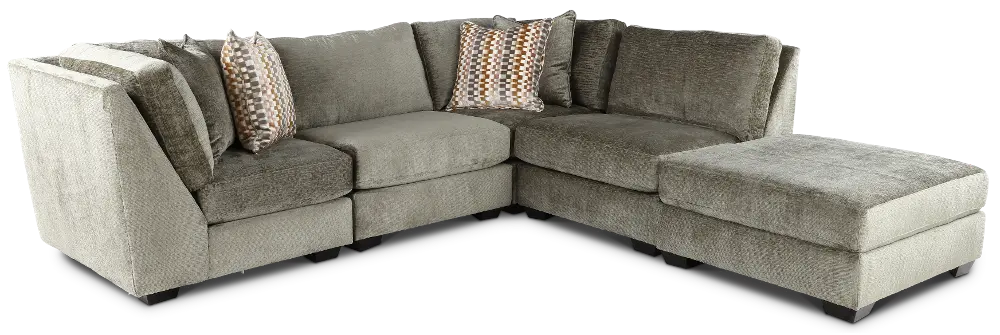 Daniel Olive Green 5 Piece Modular Sectional-1
