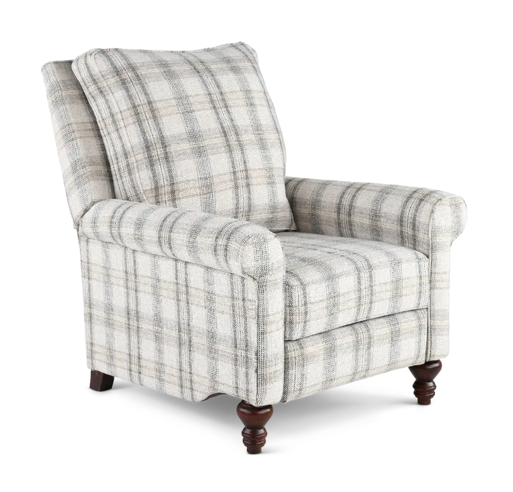Addie Beige Plaid Pushback Recliner-1