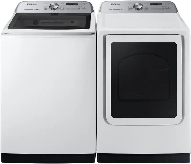 Samsung 7100 Smart Top Load Gas Washer and Dryer Set - White