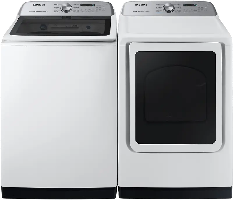 Samsung 7105 Gas Top Load Washer and Dryer Set - White