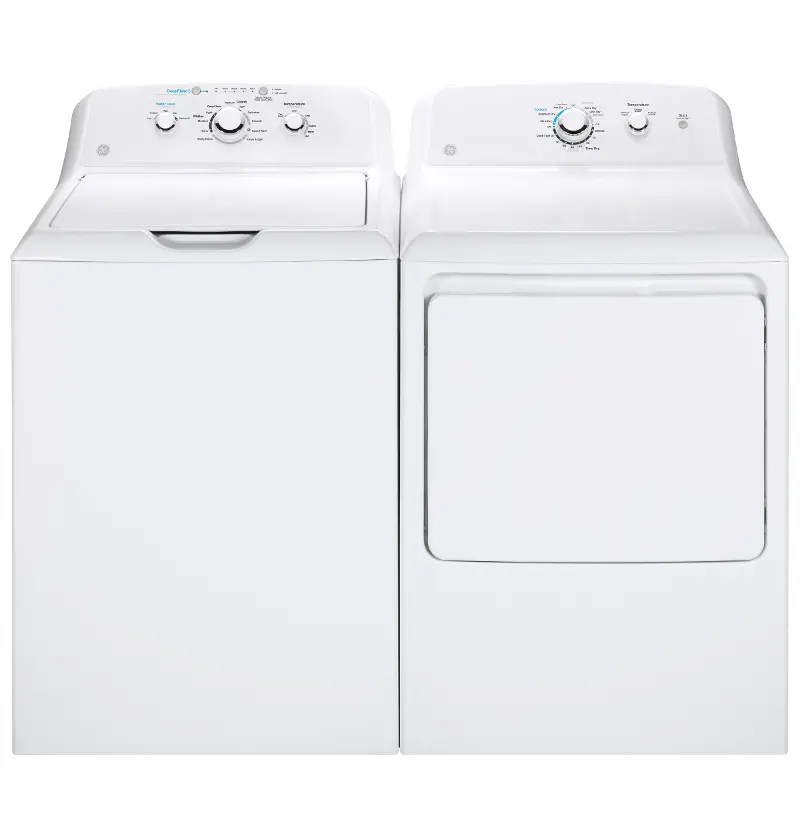 GE 325 Gas Top Load Washer and Dryer Pair - White