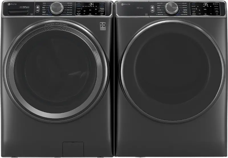 GE 955 Front Load Gas Washer and Dryer Set - Carbon Graphite