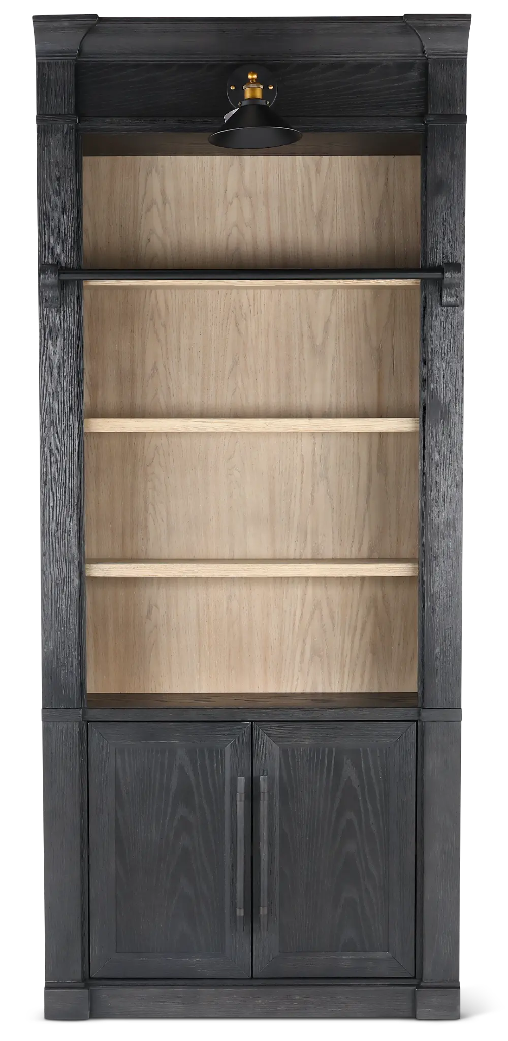Willow Lane Black and Natural Bookcase-1