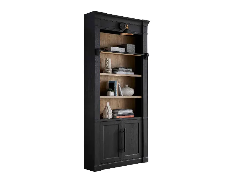 Willow Lane Black and Natural Bookcase