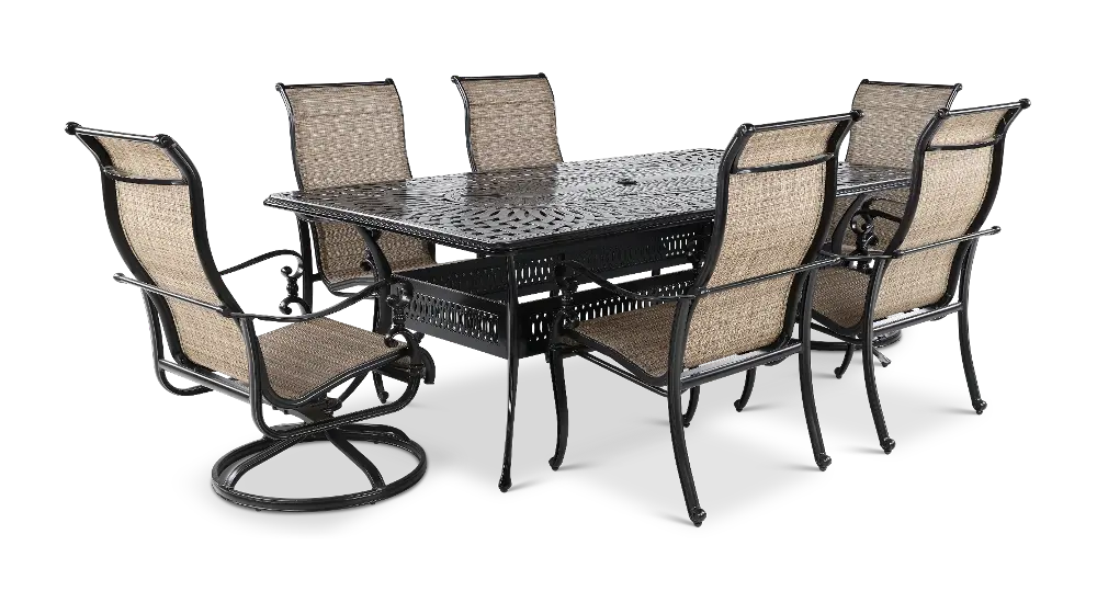 Montreal Brown 7 Piece Patio Dining Set-1