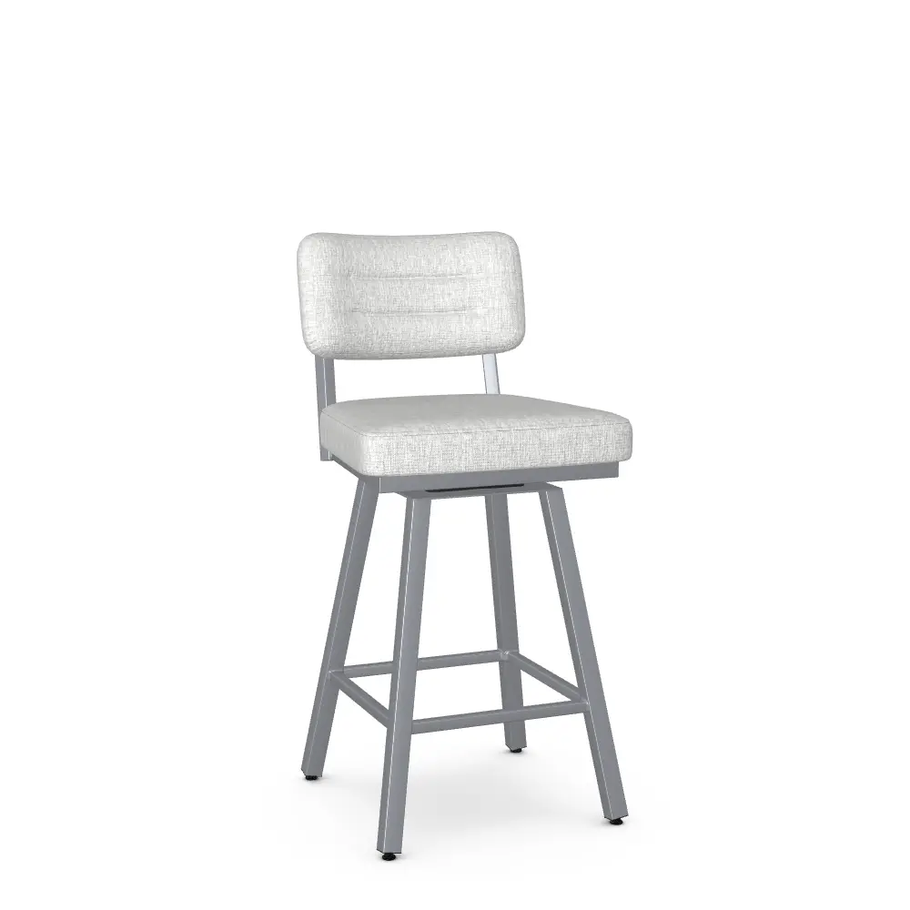 Phoebe Silver and Light Gray Upholstered Counter Height Stool-1