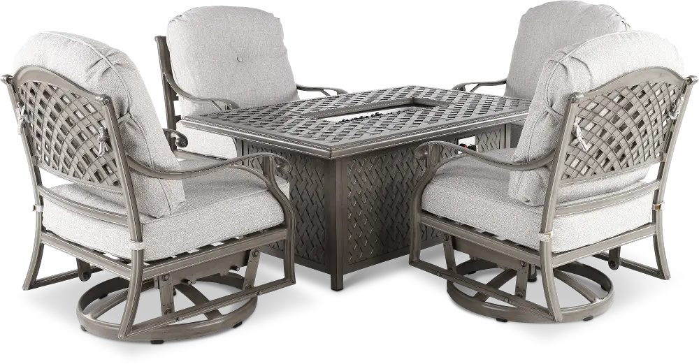 Macan 5-Piece Patio Set with Swivel Gliders-1