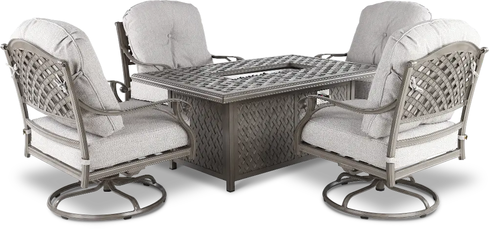 Macan 5-Piece Patio Set with Swivel Rockers-1