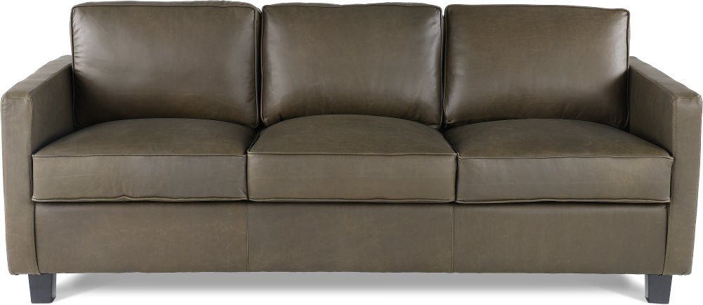 Winston Olive Green Leather Sofa