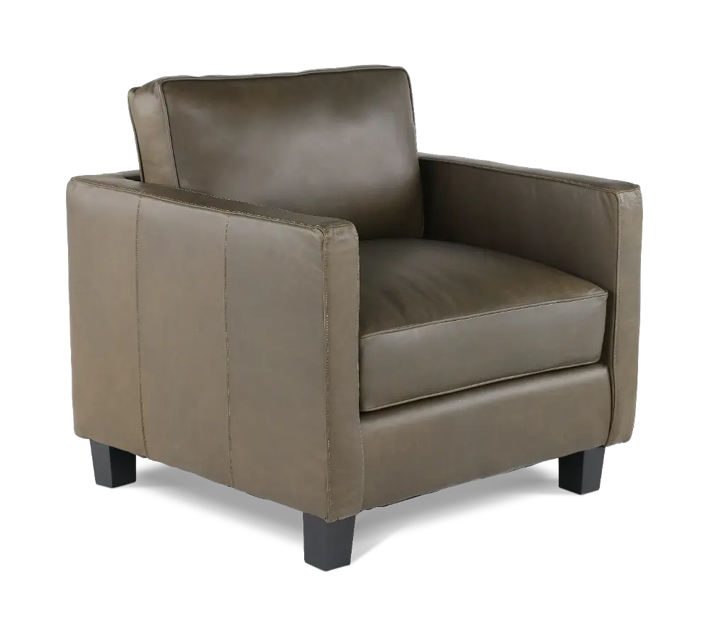 Winston Olive Green Leather Chair-1