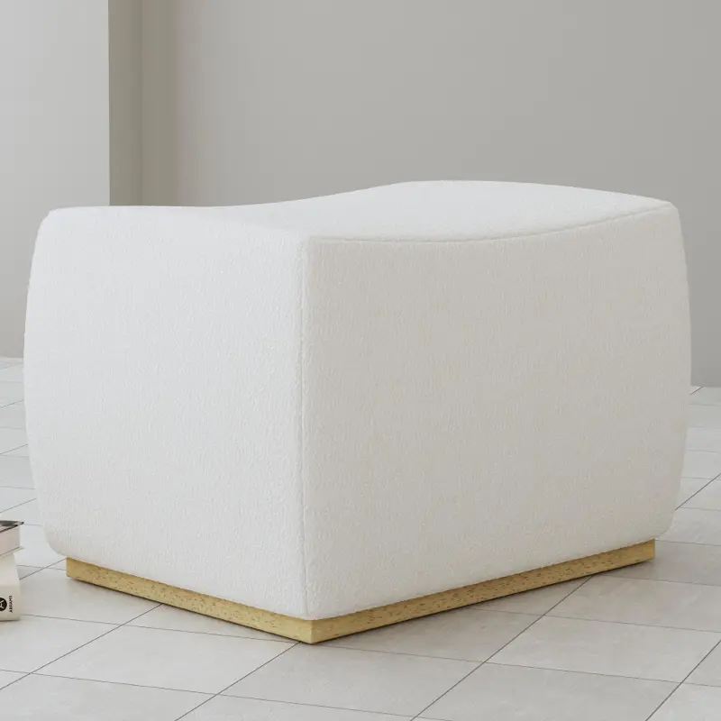 Nico White Boucle Ottoman