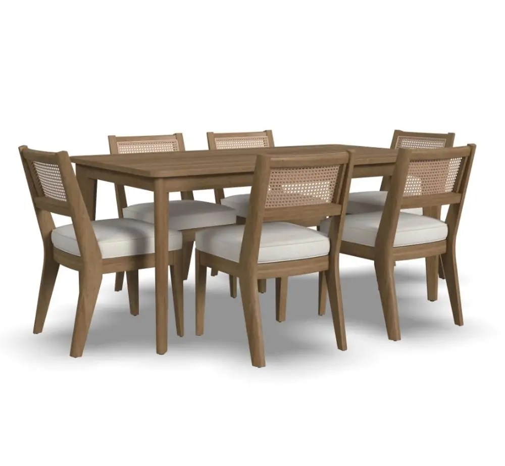 5580-317 Brentwood Light Oak Rectangular Table and 6 Chairs-1