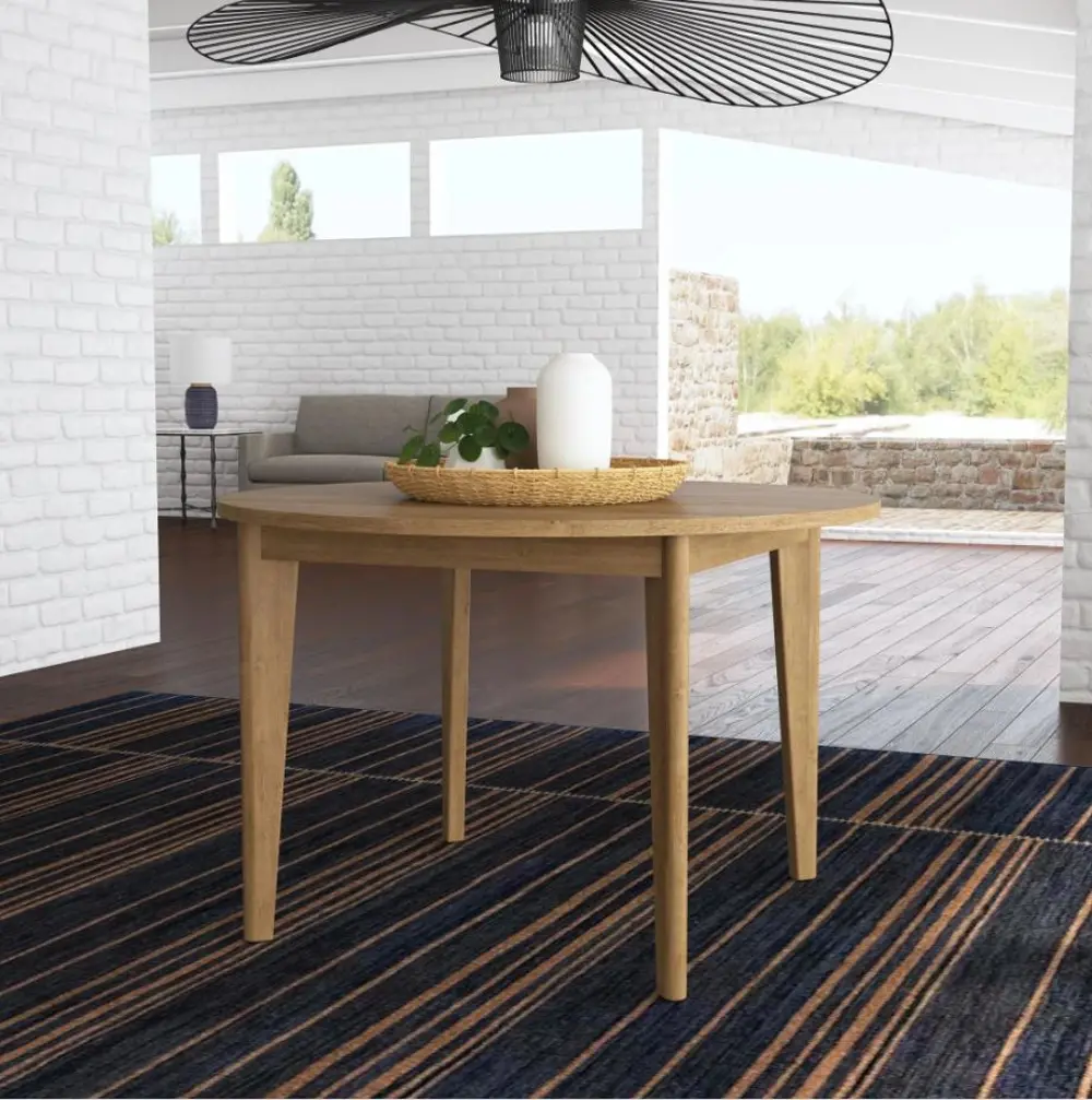 5580-32 Brentwood Light Oak Round Dining Table-2