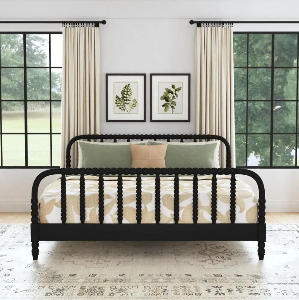 5901-600 Spindle King Black Bed-2