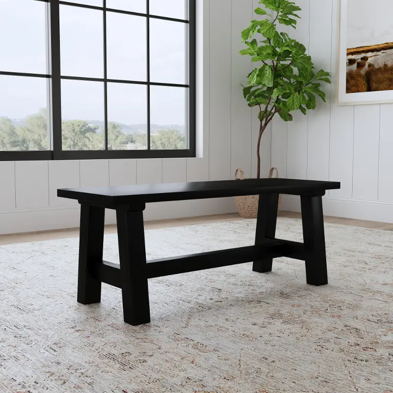 Trestle Black Dining Bench