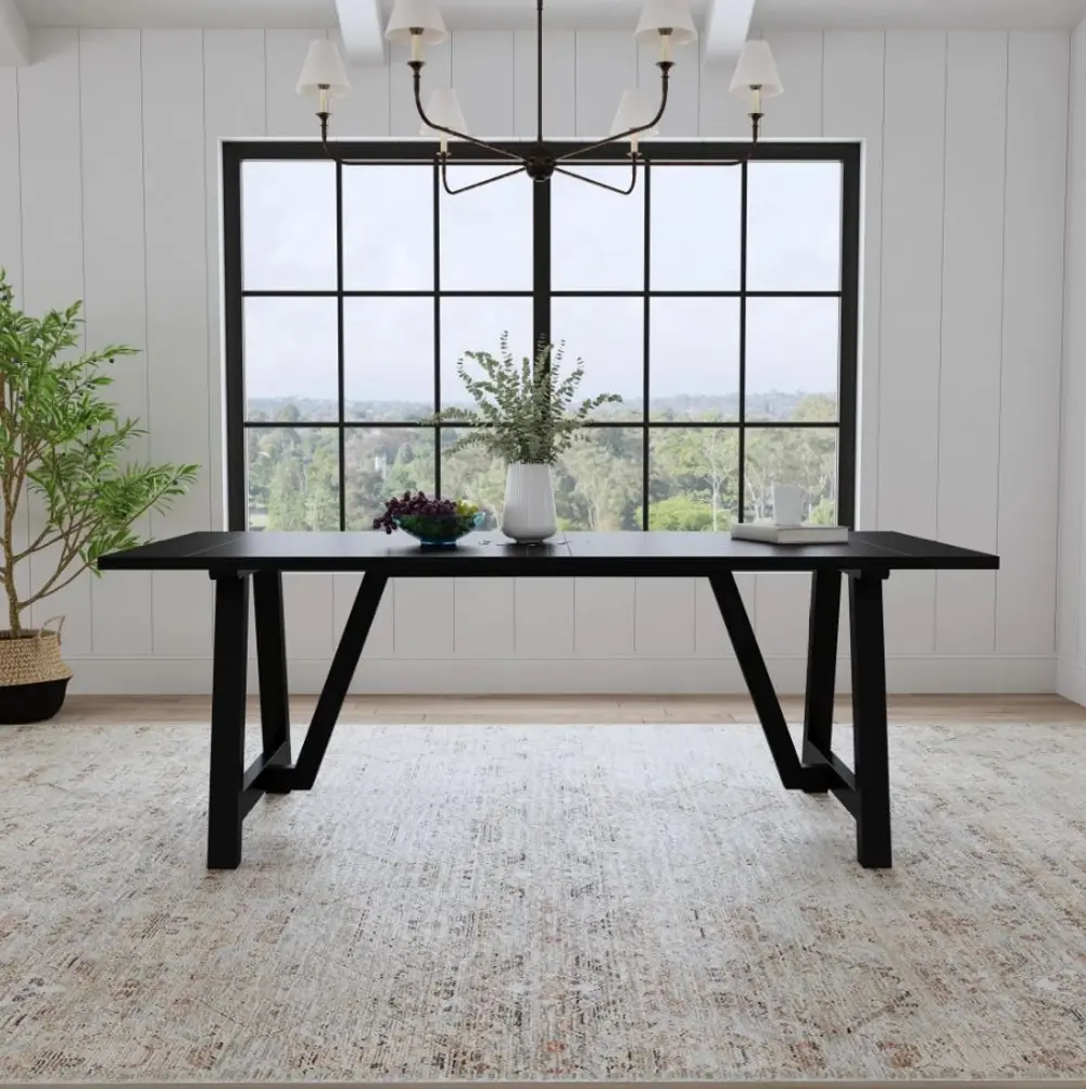 5921-31 Trestle Black Dining Table-2