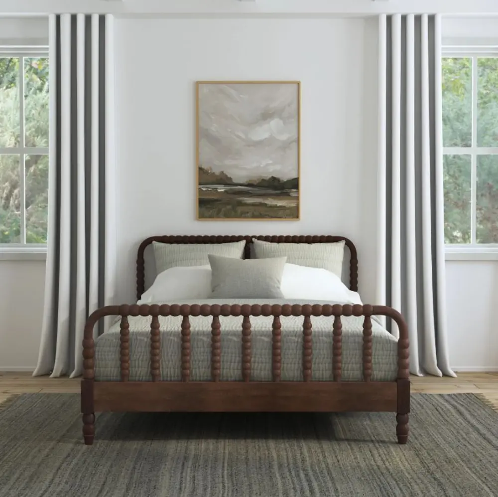 5900-500 Spindle Queen Mahogany Bed-2