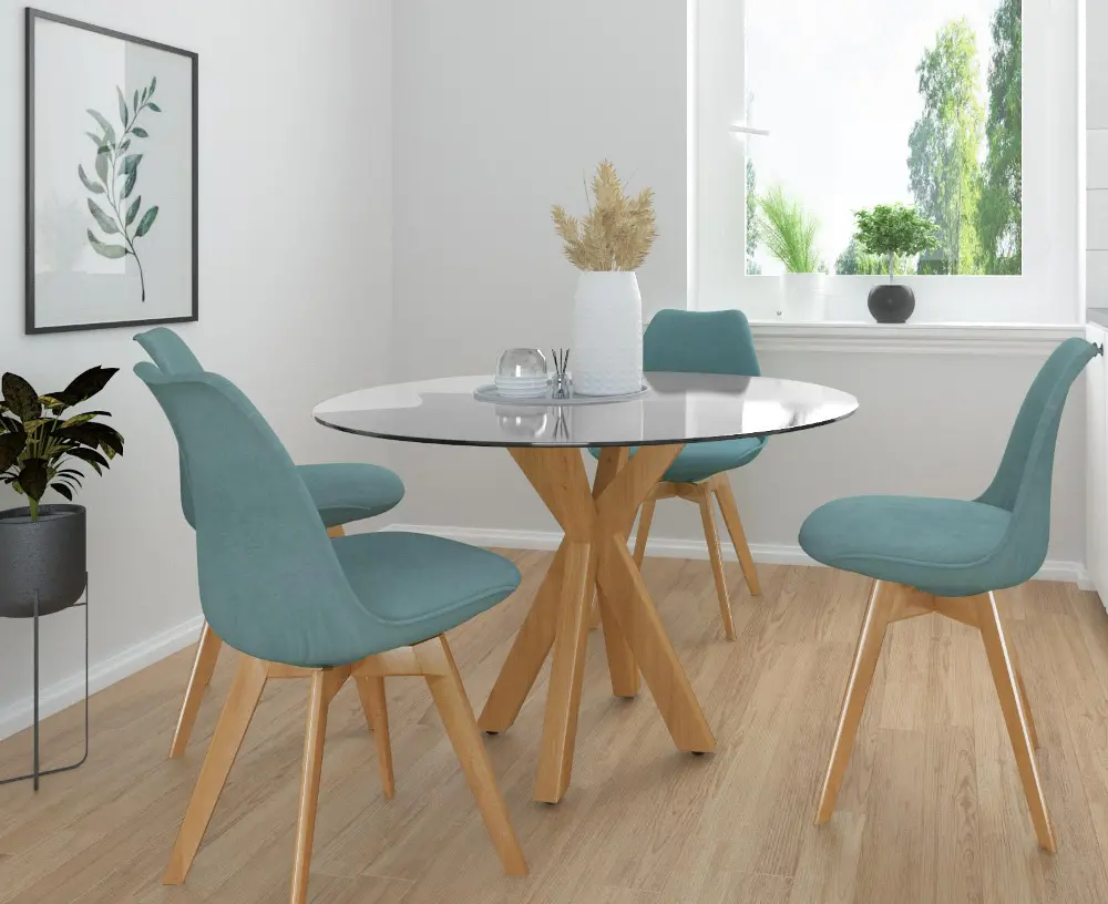 Jumi Round Glass Dining Table-2
