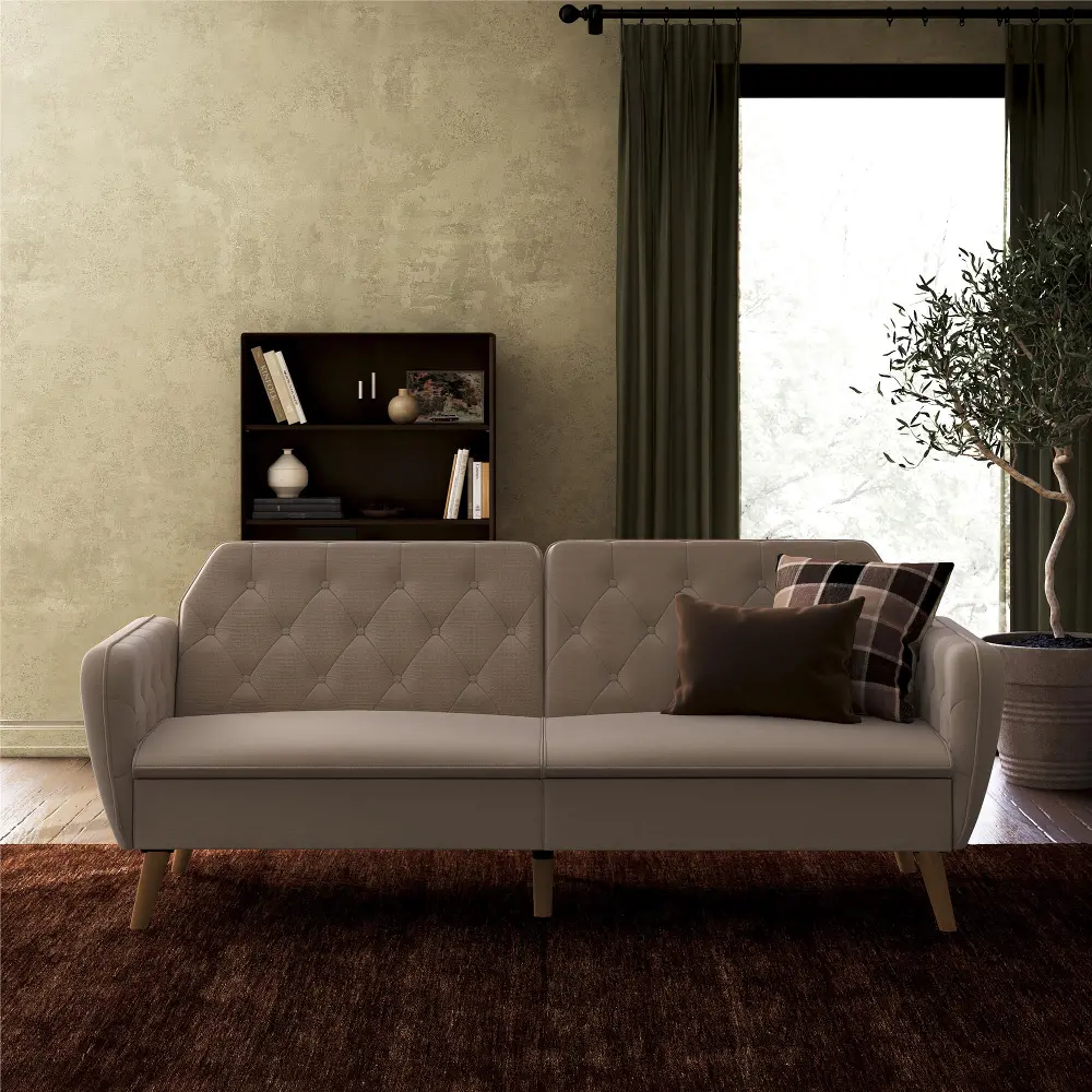 Tallulah Tan Memory Foam Futon-2