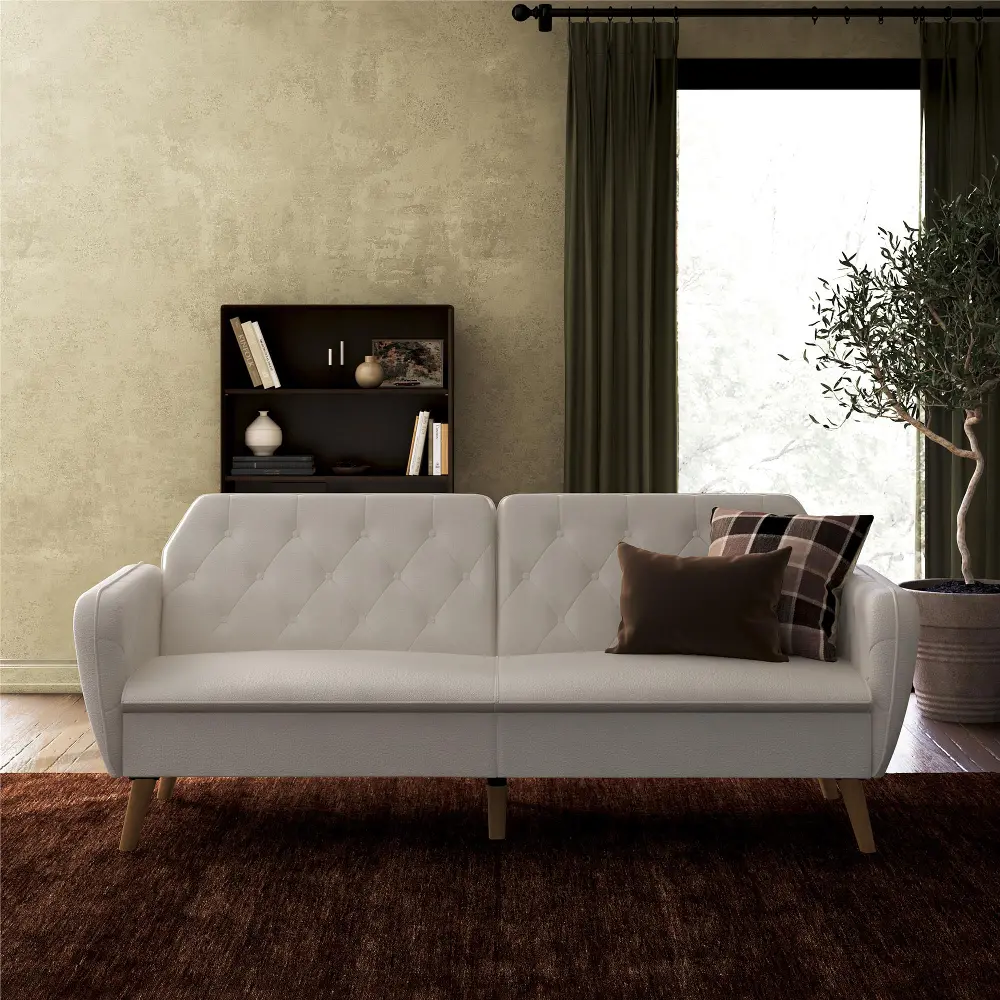 Tallulah Ivory Boucle Memory Foam Futon-2