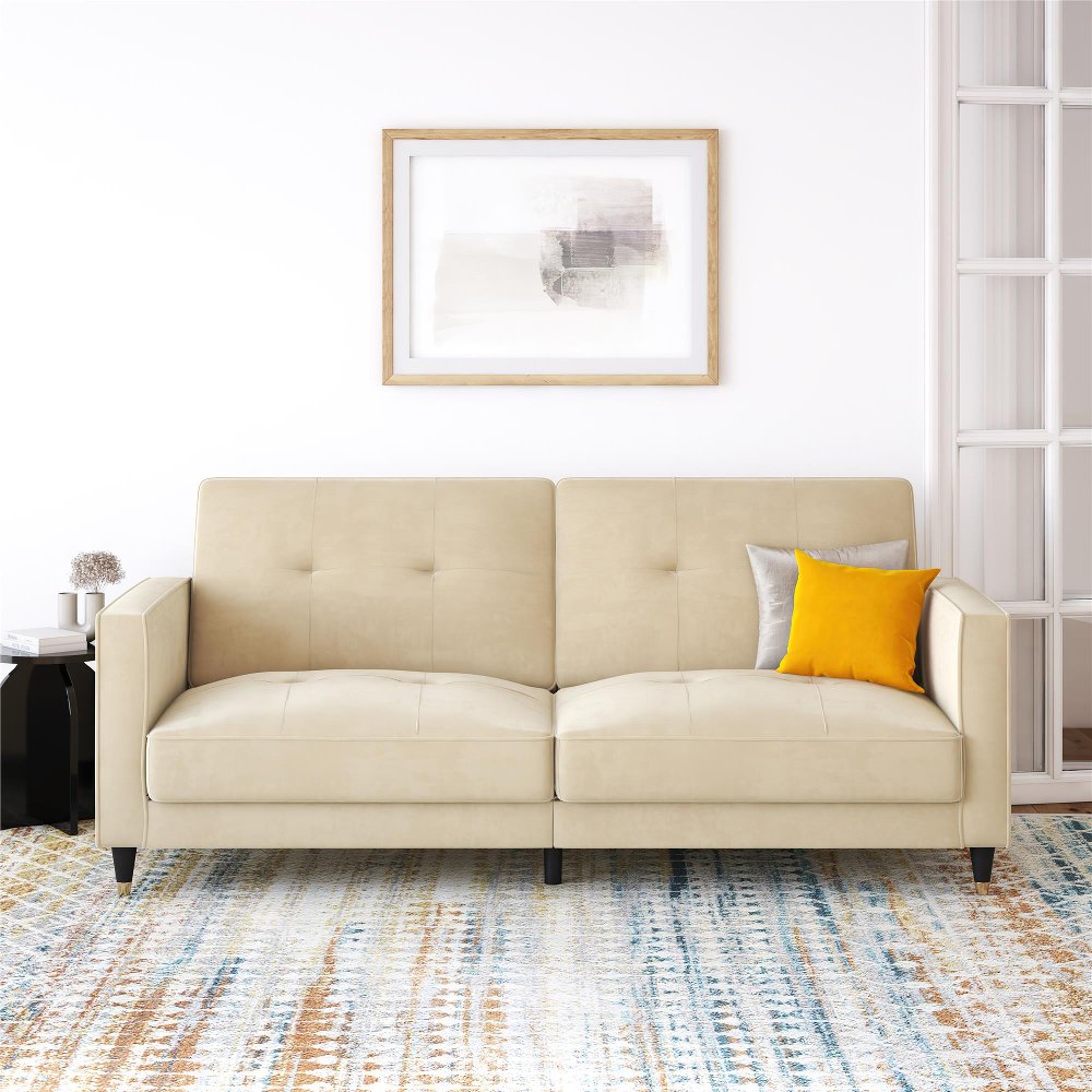 Penelope Cream Velvet Sofa Bed