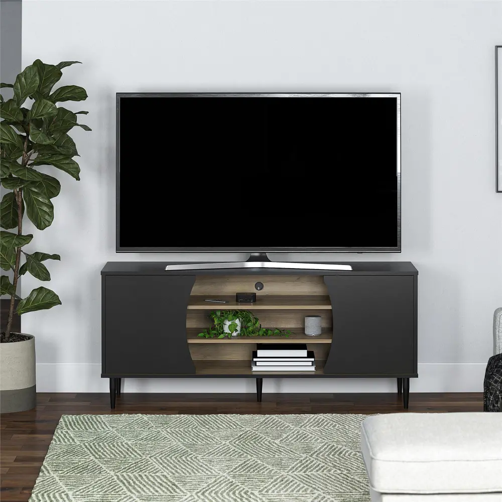 Delmar Black and Natural TV Stand-2
