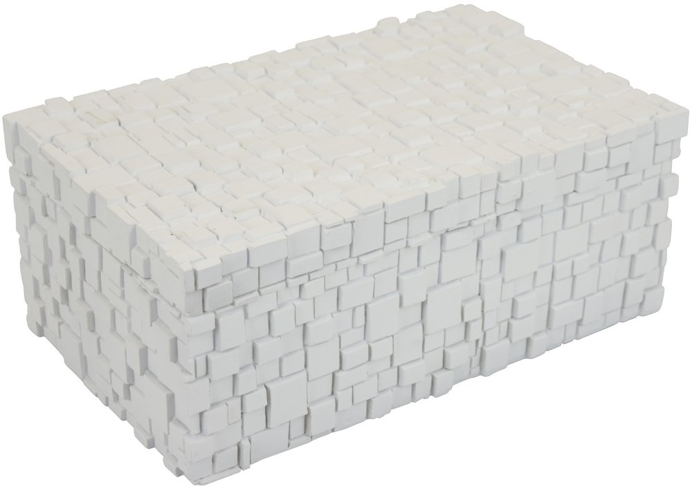 Geo White Textured Decorative Box