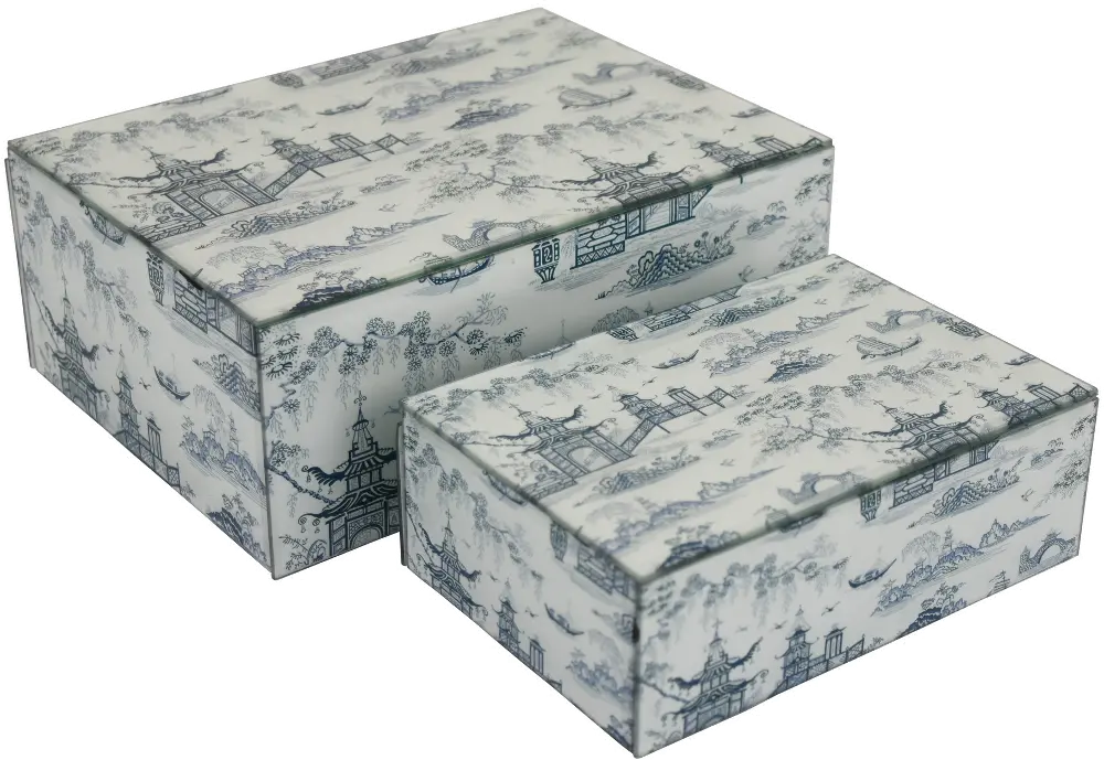 Decorative Blue Tone Box Set of 2-1