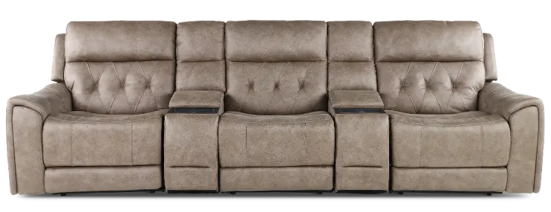 Anniston Fog Beige 5 Piece Home Theater Seating Set