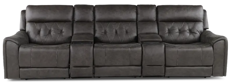 Anniston Steel Gray 5 Piece Home Theater Seating Set