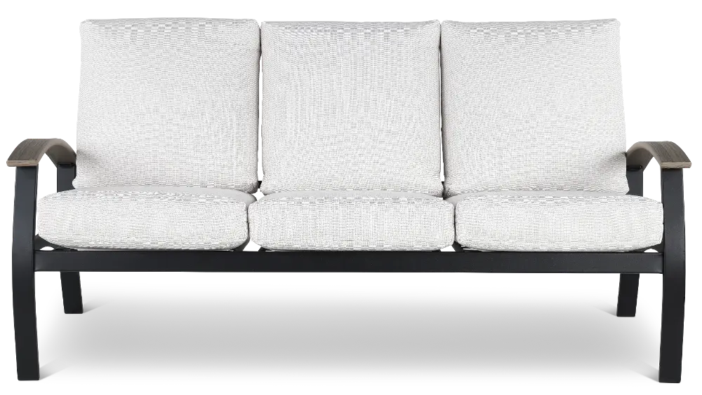 Belle Isle Black and Off White Patio Sofa-1