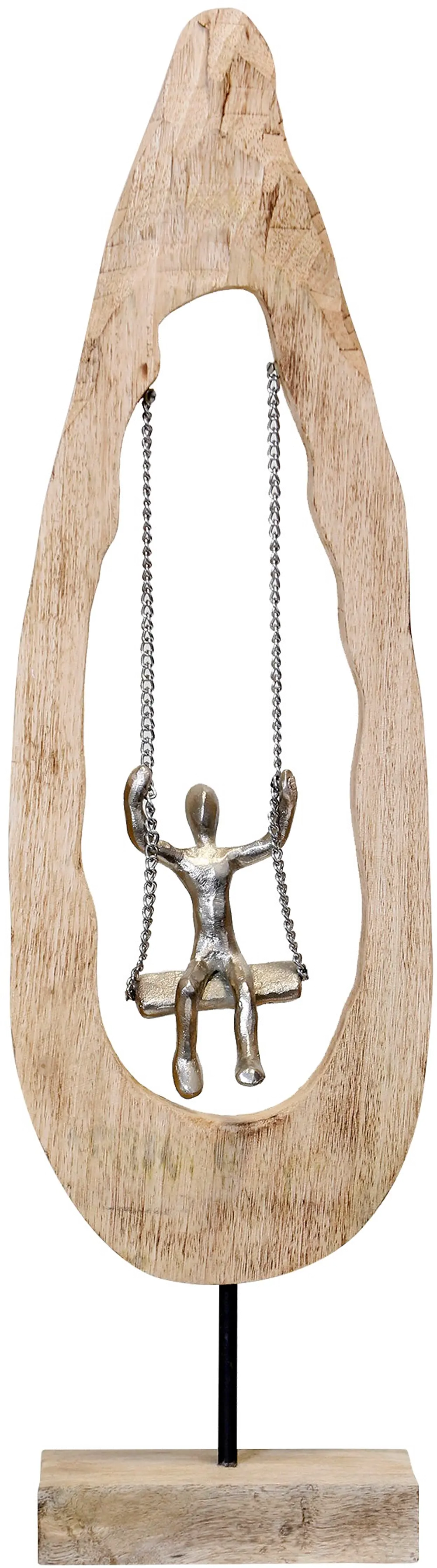 Natural Wood Figures Swing in Log-1