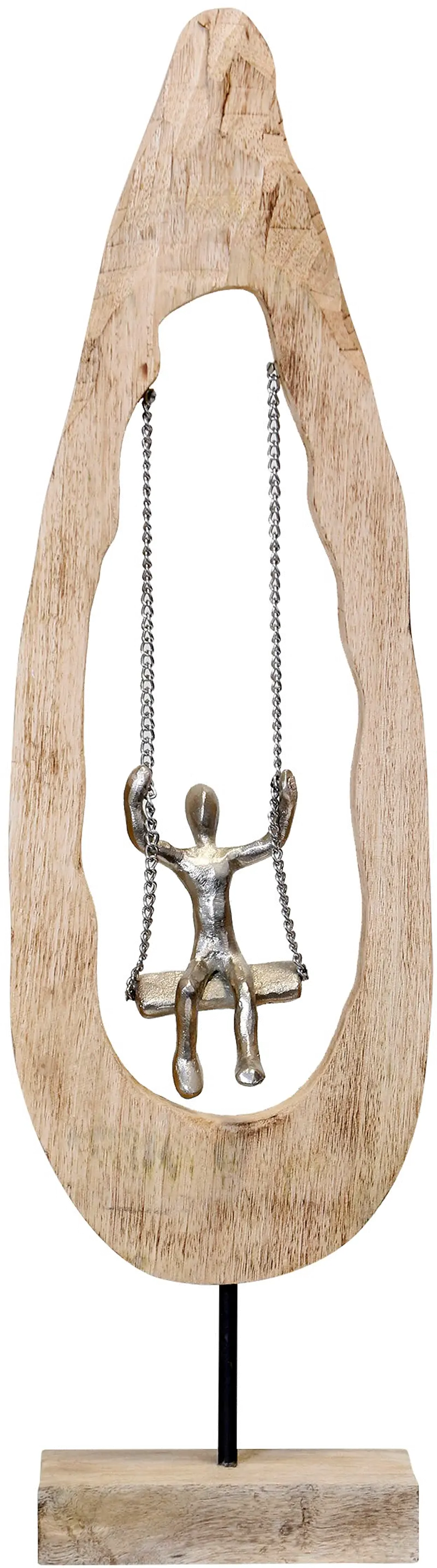 Natural Wood Figures Swing in Log