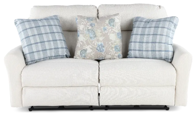 Chappy Linen Cream Power Reclining Loveseat