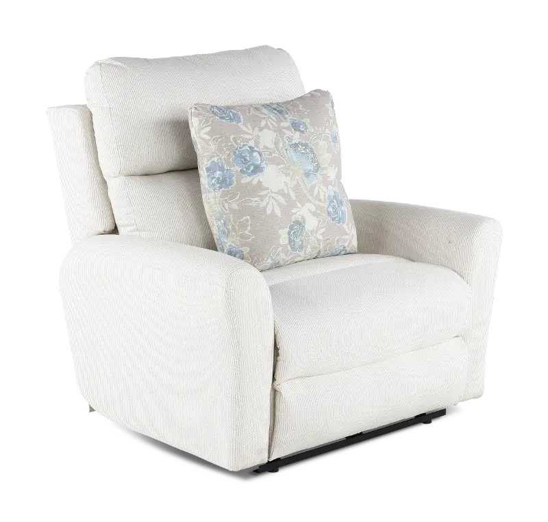 Chappy Linen Cream Power Recliner
