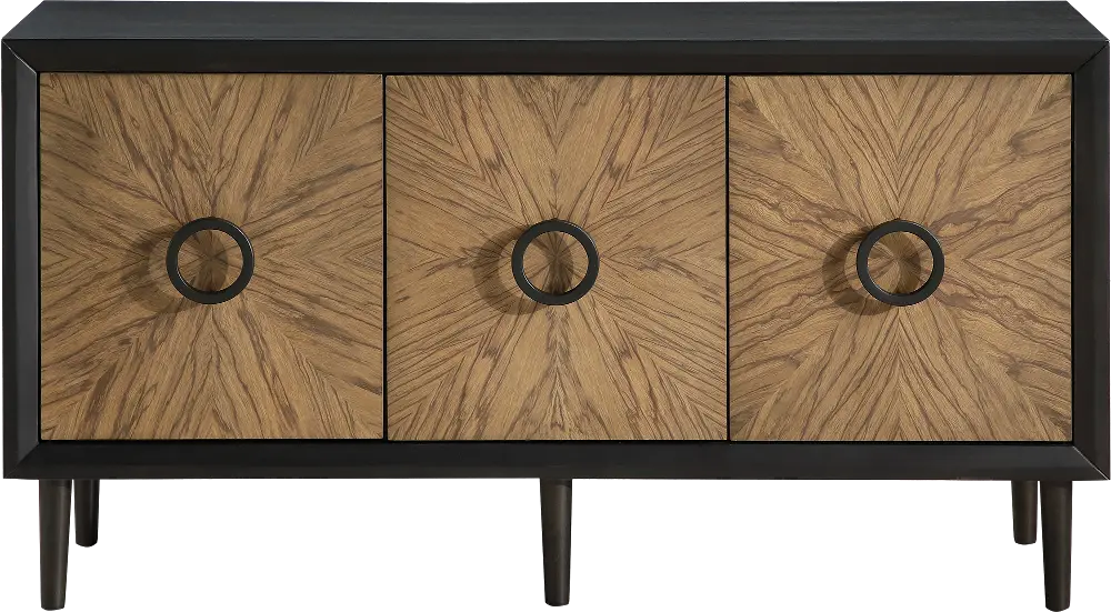 Roatan Natural Pine and Black Dining Server-1