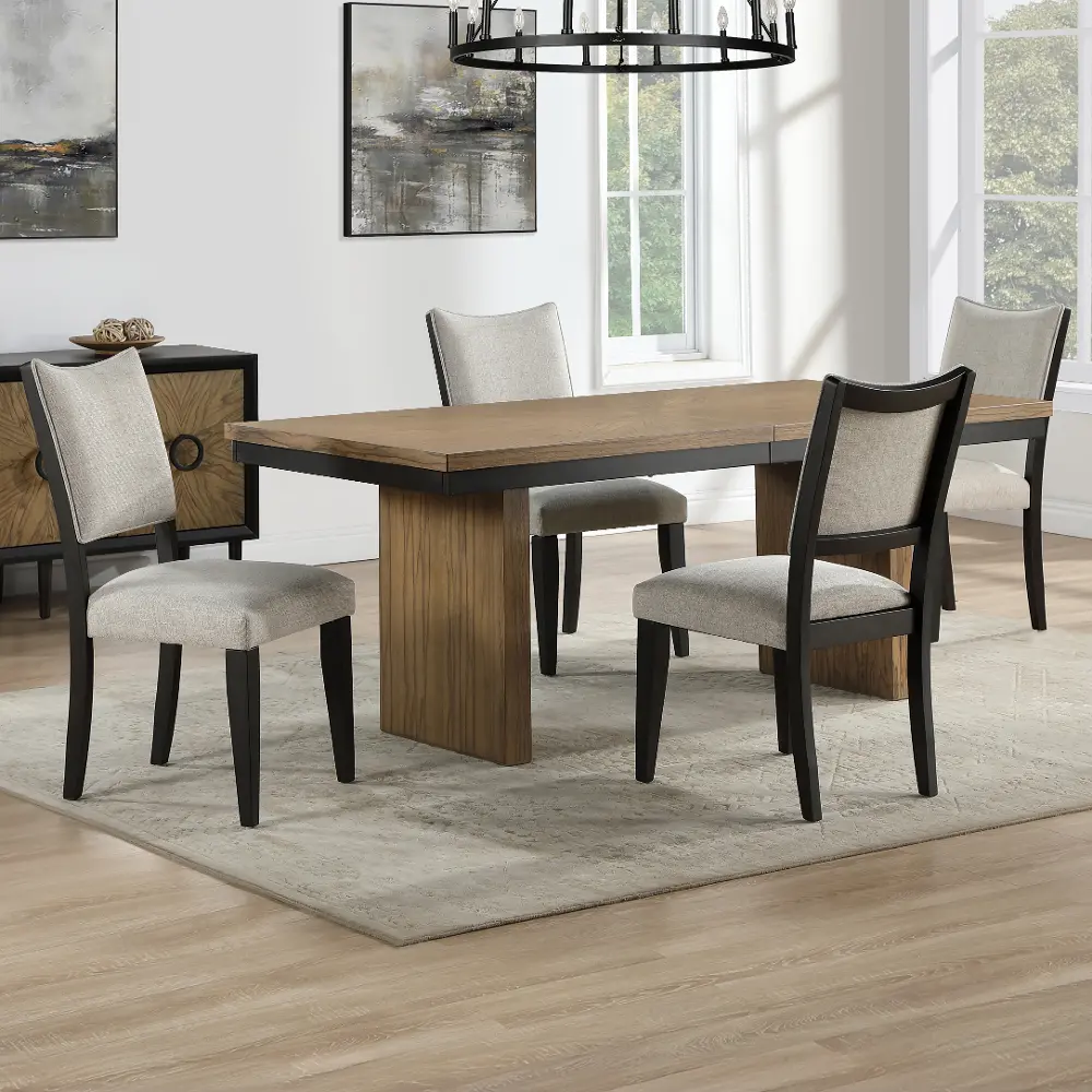 Roatan Natural Pine 5 Piece Dining Set-1