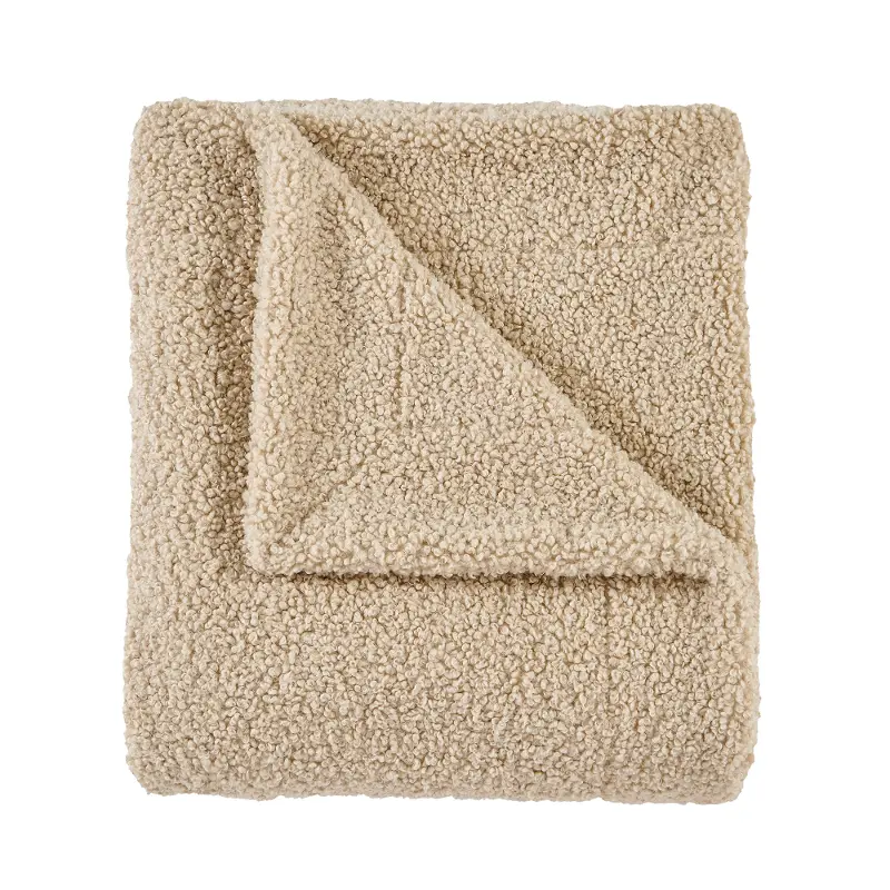 Cream Teddy Throw Blanket