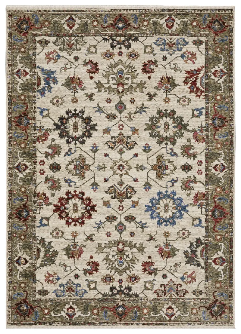 Hastings 5 x 8 Ivory and Olive Area Rug