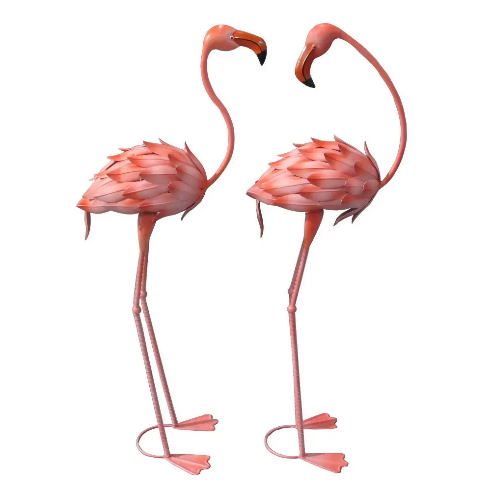 Assorted Pink Metal Flamingos-1