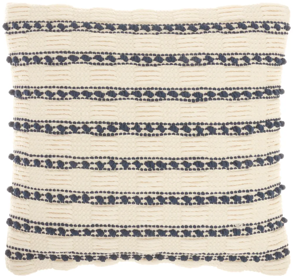 18  Square Ivory and Navy Throw Pillow-1